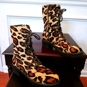 Donald Pliner leather combat boots sz 8.5 Gita